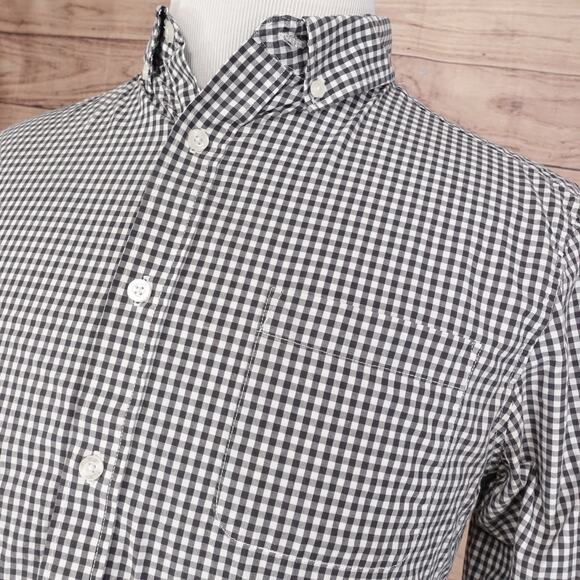 NAT NAST BLACK WHITE GINGHAM CHECK BUTTON DOWN SHIRT MENS SIZE M MEDIUM - Picture 2 of 7